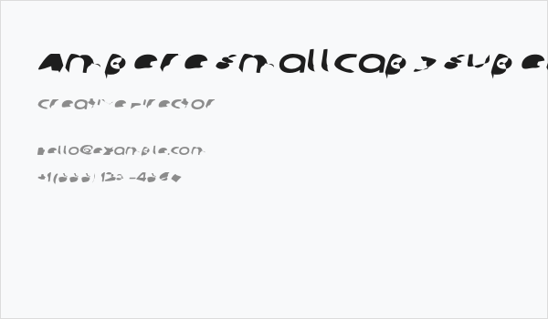 Ampere SmallCaps SuperExtended Italic Business Card