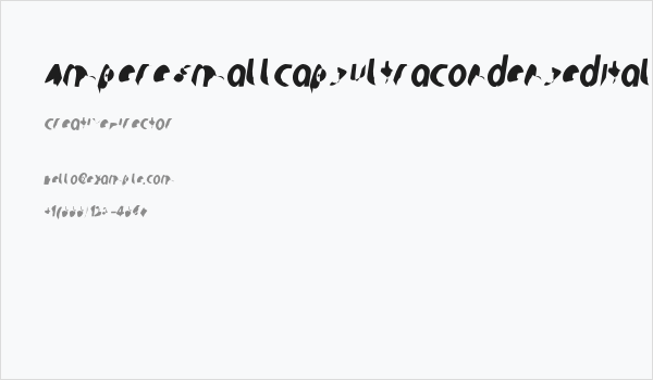 Ampere SmallCaps UltraCondensed Italic Business Card