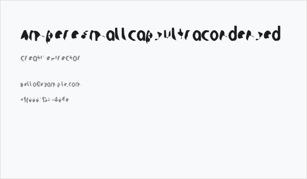 Ampere SmallCaps UltraCondensed Business Card