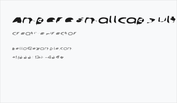 Ampere SmallCaps UltraExtended Italic Business Card