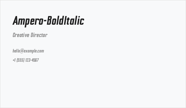 Ampero-BoldItalic Business Card