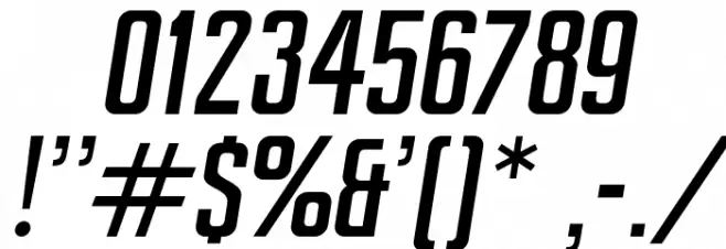 Ampero-Italic Font OTHER CHARS