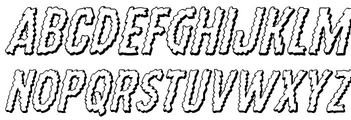 Ampire 3D Italic Font LOWERCASE