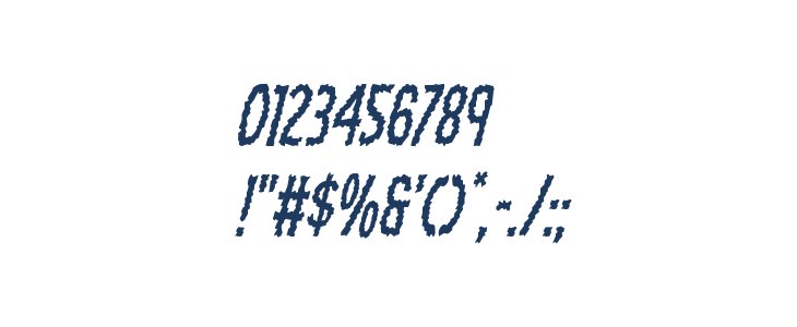 Ampire Condensed Italic Other Characters