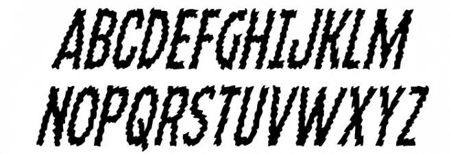 Ampire Condensed Italic 字体 大写