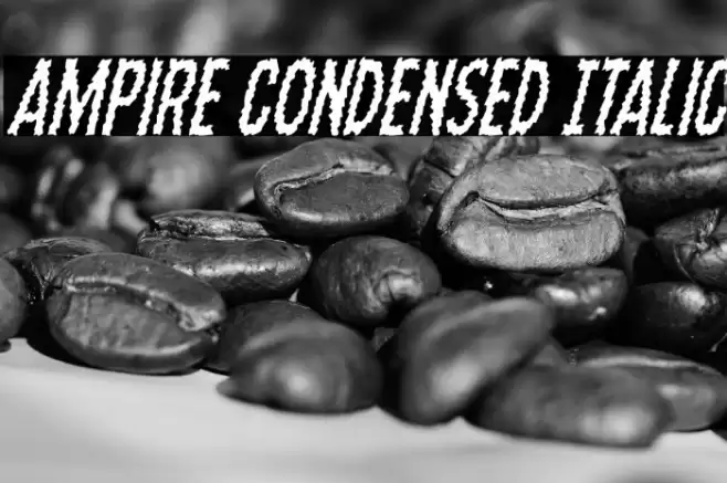 Ampire Condensed Italic Font examples