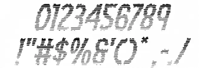 Ampire Gradient Italic Font OTHER CHARS