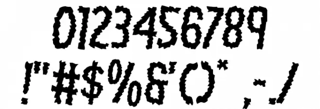 Ampire Rotated 2 Font OTHER CHARS