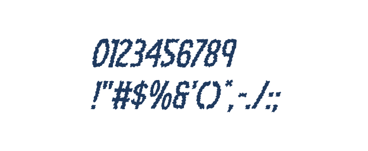 Ampire Staggered Italic Other Characters