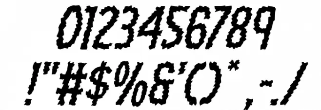 Ampire Staggered Italic Font OTHER CHARS