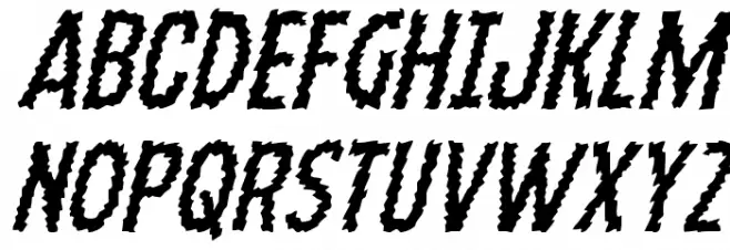 Ampire Staggered Italic Font Litere mari