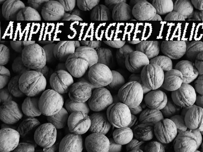 Ampire Staggered Italic Font examples