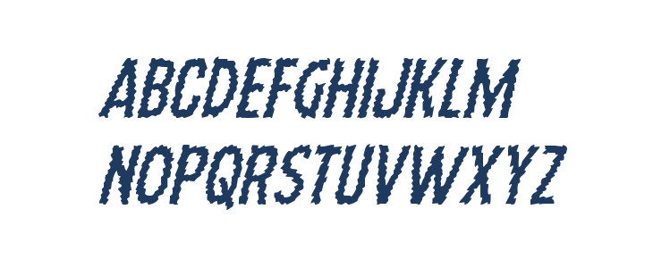 Ampire Staggered Italic Lowercase