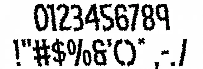 Ampire Staggered Rotated Font OTHER CHARS