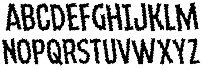 Ampire Staggered Rotated Polices MAJUSCULES