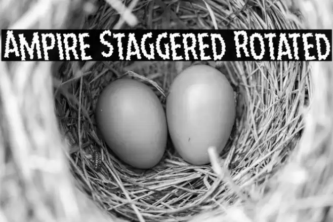 Ampire Staggered Rotated Font examples
