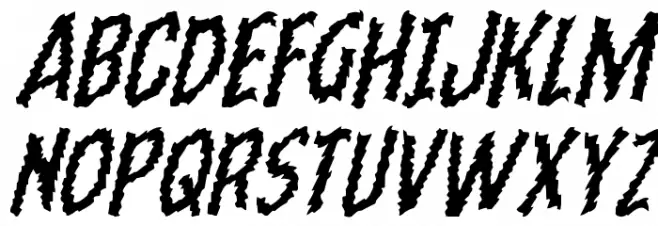 Ampire Warped Italic Шрифта ВЕРХНИЙ