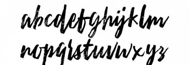 AmpleScript-Regular फ़ॉन्ट लोअरकेस