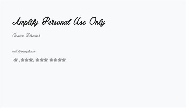 Amplify Personal Use Only Business Card