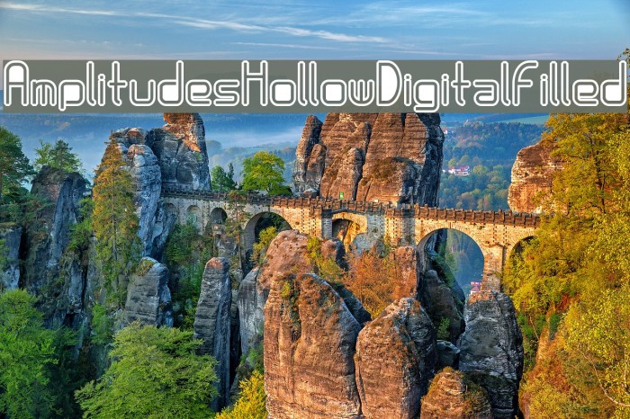 AmplitudesHollowDigitalFilled Font examples