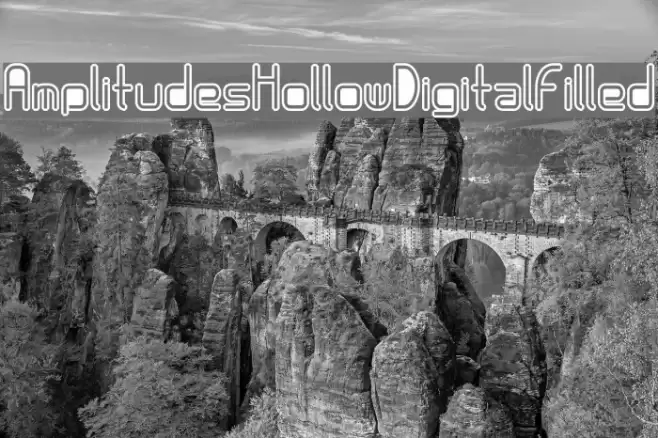 AmplitudesHollowDigitalFilled フォント examples