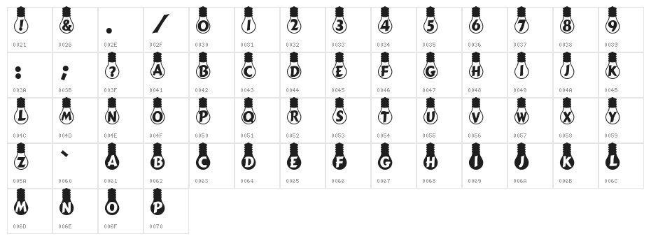 Ampoule Heavy Character Map