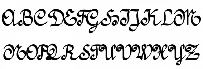 Amptmann Script Regular फ़ॉन्ट अपरकेस