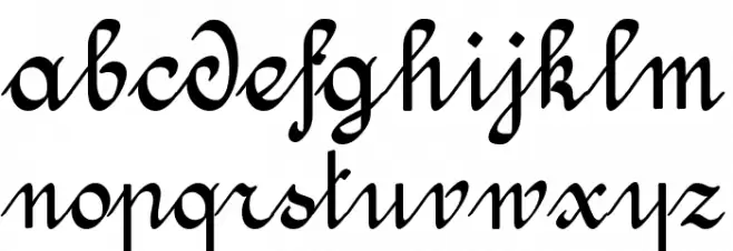 Amptmann Script Regular Schriftart Kleinbuchstaben