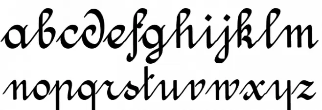 Amptmann Script Schriftart Kleinbuchstaben