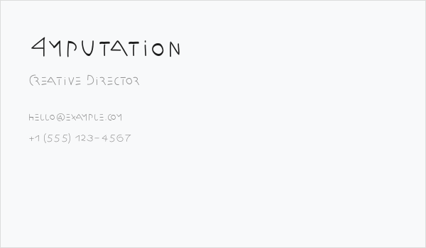 Amputation Business Card