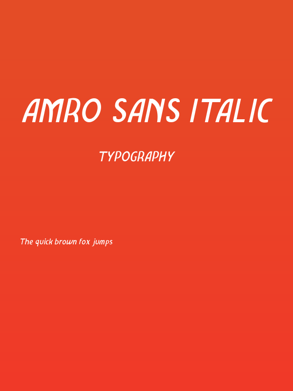 Amro Sans Italic Poster