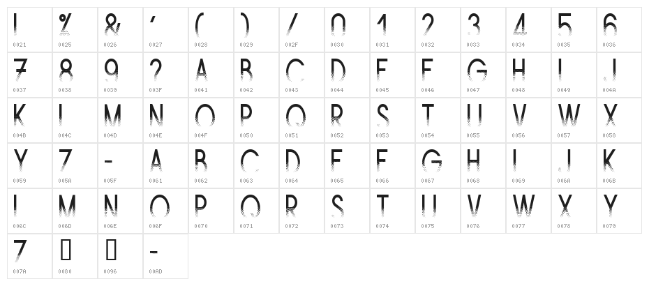 Ams Trame Narrow Character Map