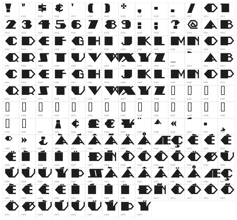 AmstelHeavyNF Character Map