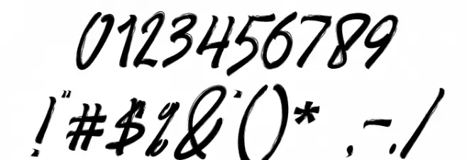 Amster Brush Italic Font OTHER CHARS