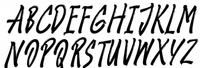 Amster Brush Italic फ़ॉन्ट अपरकेस