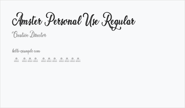 Amster Personal Use Regular Business Card