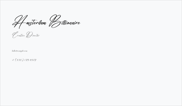 Amsterdam Billionaire Business Card