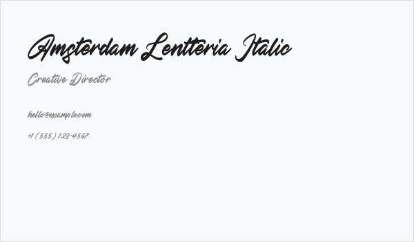 Amsterdam Lentteria Italic Business Card
