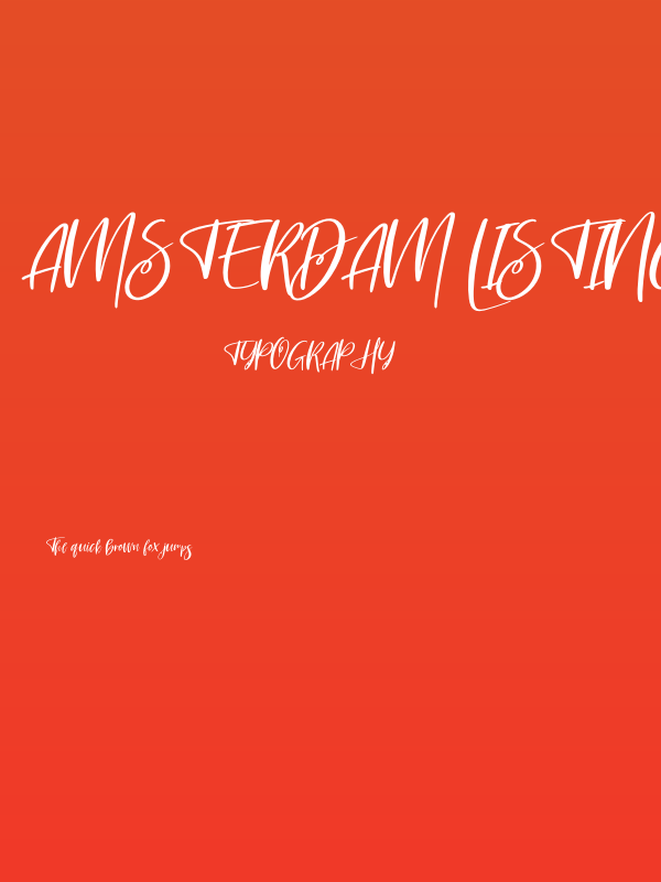 Amsterdam Listing Italic Poster