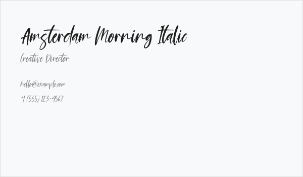 Amsterdam Morning Italic Business Card
