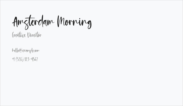 Amsterdam Morning Business Card