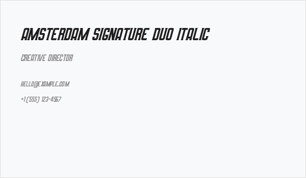 Amsterdam Signature Duo Italic Business Card