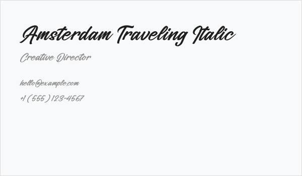 Amsterdam Traveling Italic Business Card