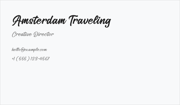 Amsterdam Traveling Business Card