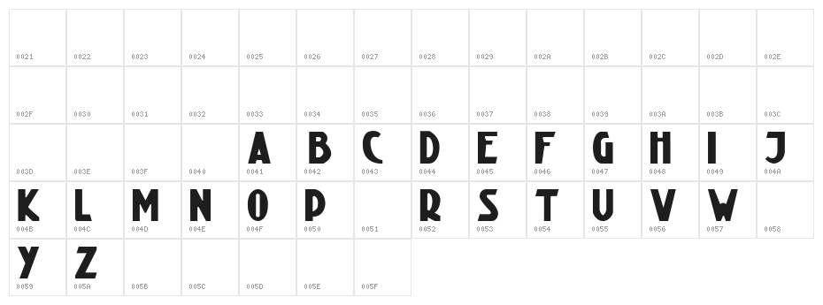 AmsterdamBridge-Regular Character Map