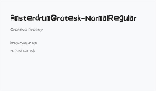 AmsterdrumGrotesk-NormalRegular Business Card