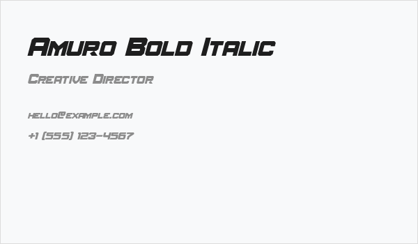 Amuro Bold Italic Business Card