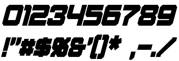 Amuro Condensed Bold Italic Font OTHER CHARS