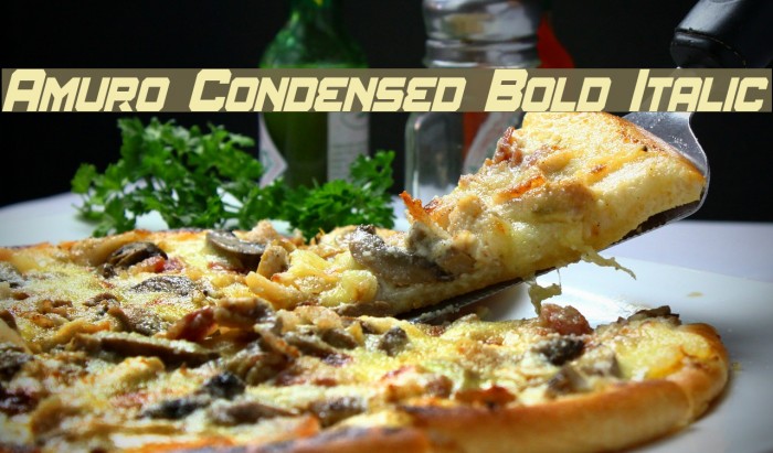 Amuro Condensed Bold Italic Font examples