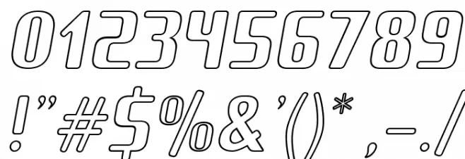 Amusette Outline Italic Font OTHER CHARS